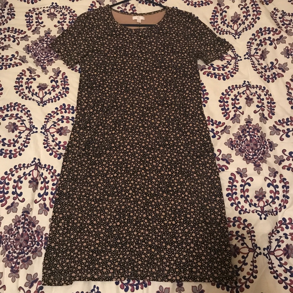 Black/Tan Polka Dot Dress